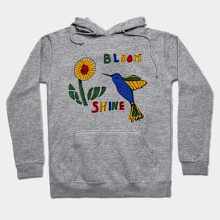 Bloom shine humming bird flower minimal art Hoodie